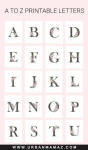 Free Printable Letters Wall Decor | Alphabet Wall Decor | Nursery Wall ...