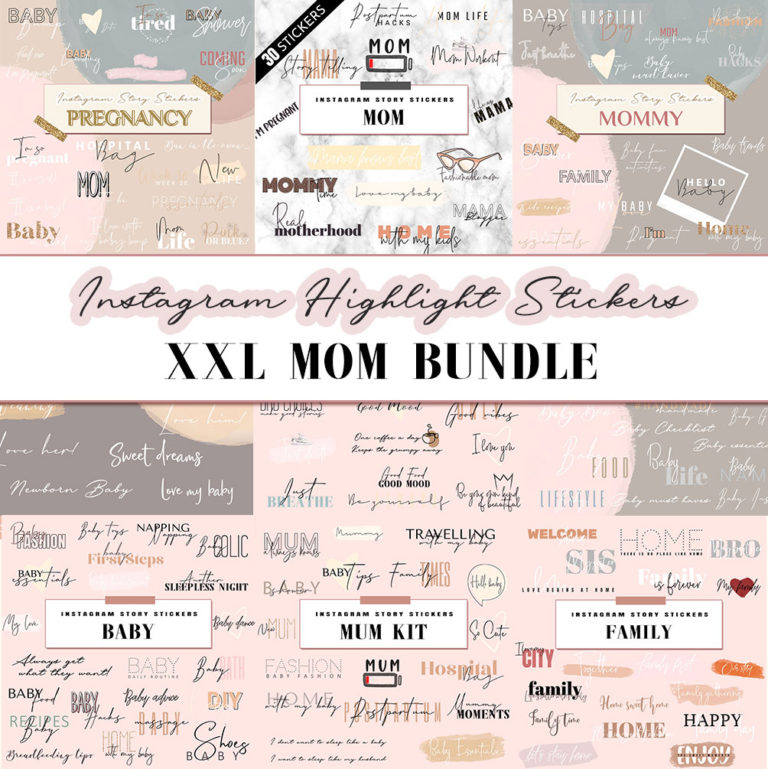 Instagram story sticker pack for MOMS – XXL Bundle - Urban Mamaz Shop