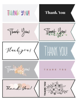 Free Printable Thank You Notes - Flag Shaped - Urban Mamaz Shop