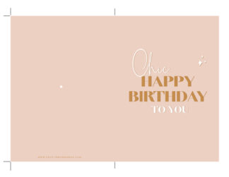 "Chic Happy Birthday to You" - Free Printable Birthday Card - Nude